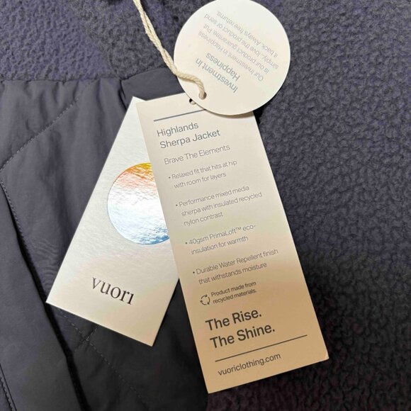 NWT - Vuori Highlands Sherpa Jacket - Azure Blue - Women's Size Small - Picture 7 of 8